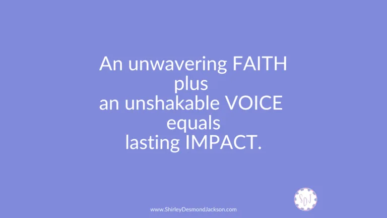 When we choose to focus on what we can control: our faith and our voice, we will make a lasting impact on others.